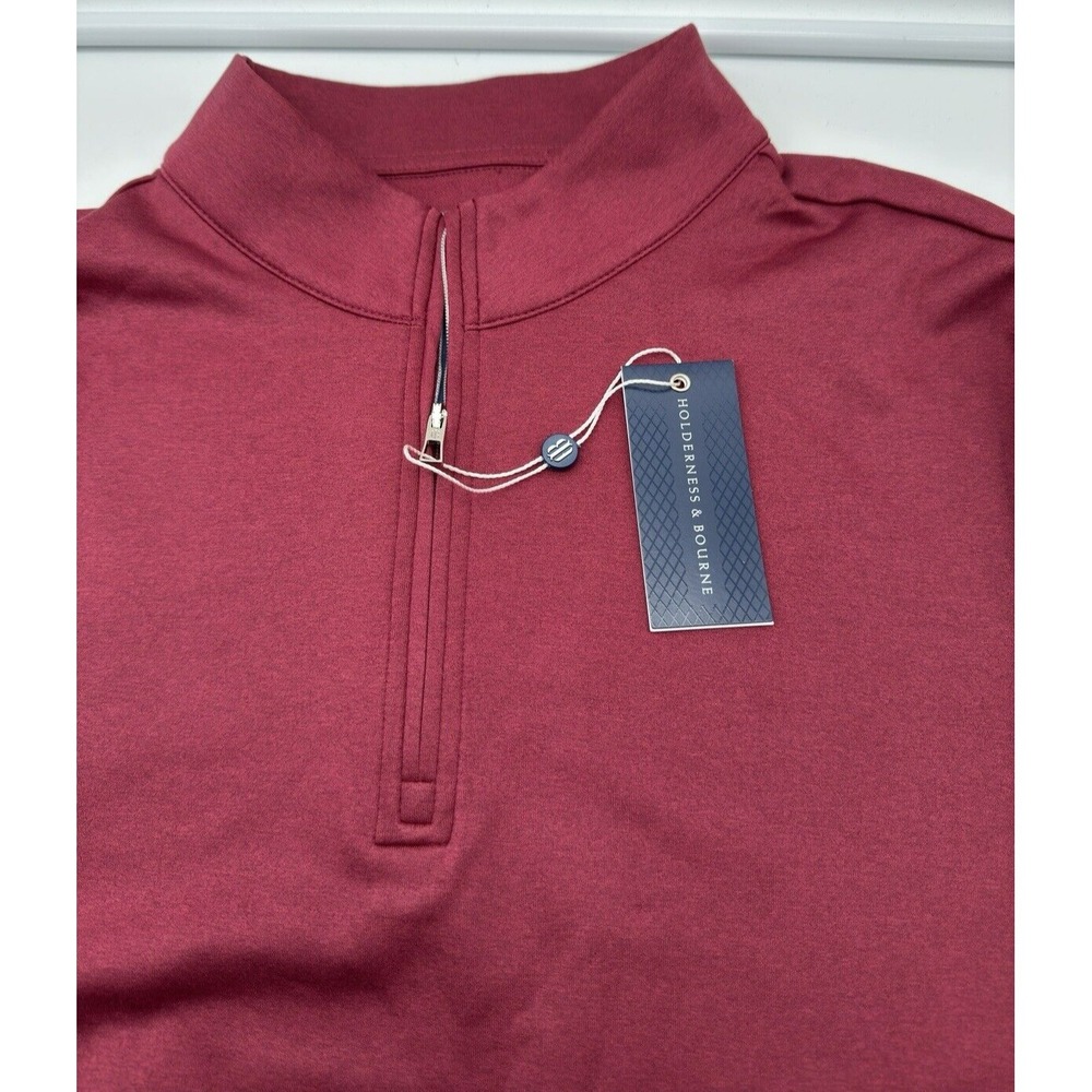 Holderness & Bourne NWT Men's M Medium Quarter Zip Brady Port & Navy Pullover